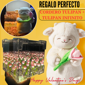 PELUCHE CORDERITO TULIPAN + CAJA DE REGALO